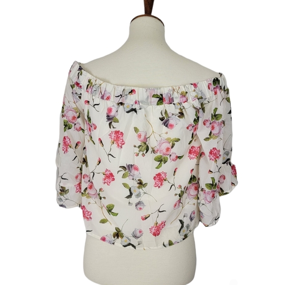 Express Floral Off The Shoulder Flowy Top - Picture 2 of 5